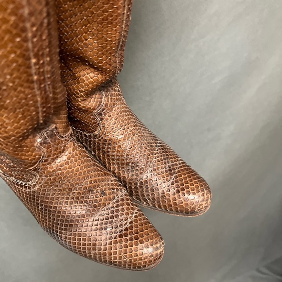 Vintage snakeskin Justin boots cowboy boots cowgirl snake boots - Picture 6 of 8